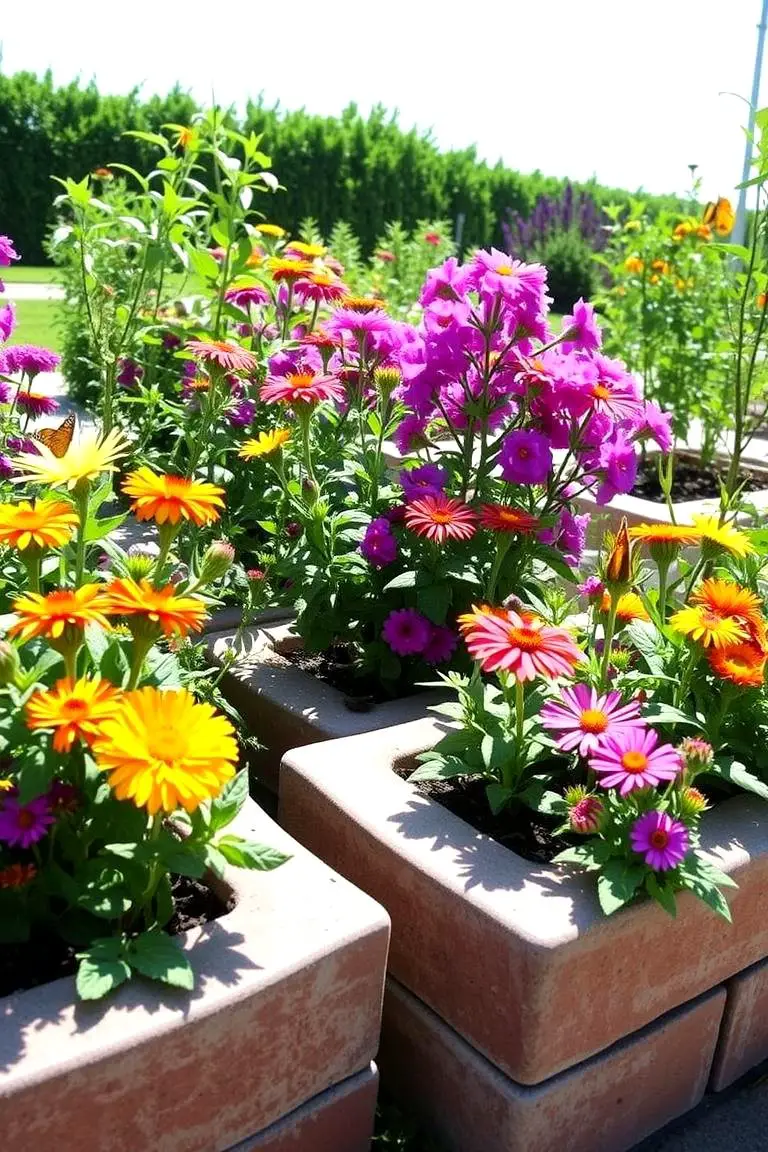 Butterfly Garden with Cinder Blocks