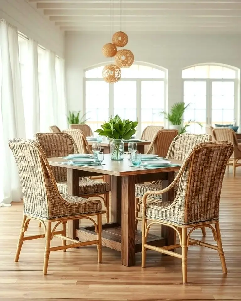 Woven Rattan or Wicker Chairs