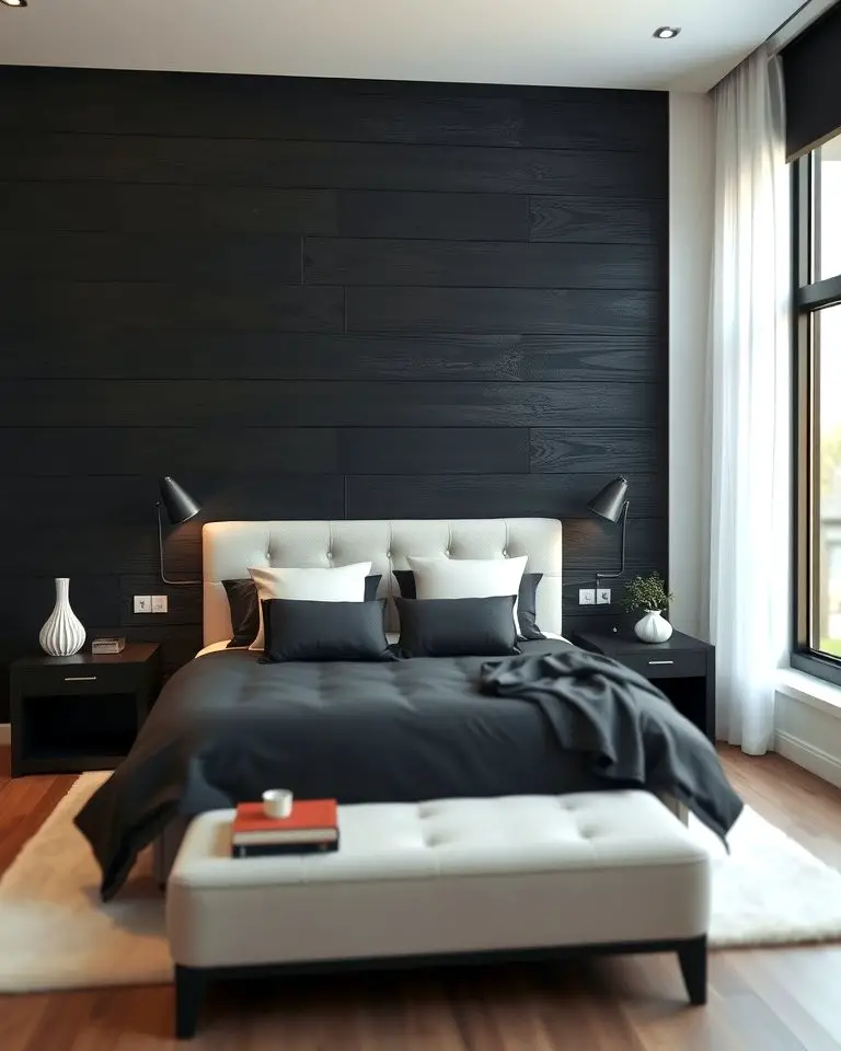 Black Wood Accent Wall