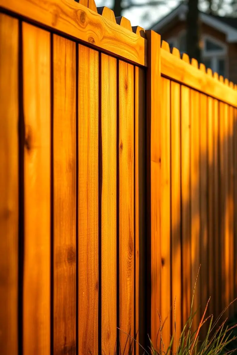 Stained Cedar Fence for Warmth