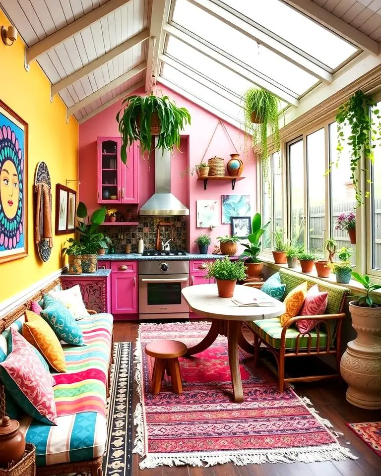 Bohemian Sunroom Kitchen