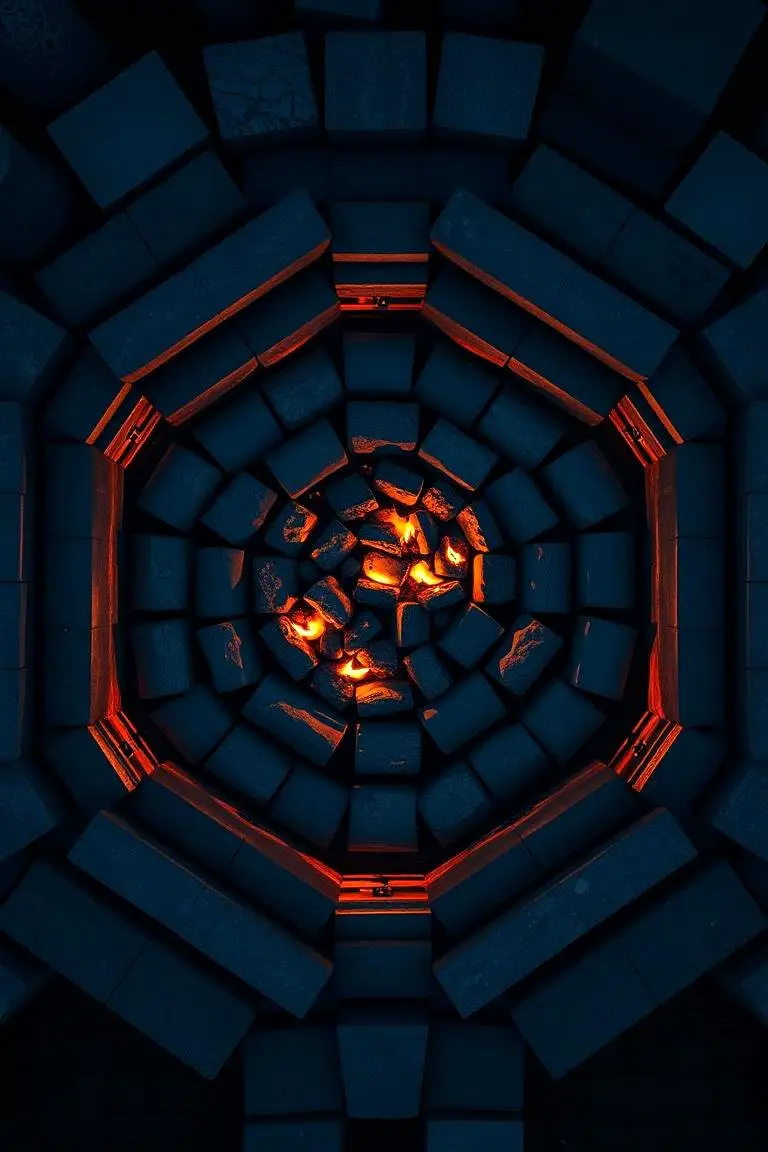 Geometric Stone Fire Pit Design