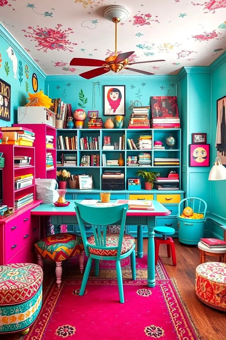 Colorful Eclectic Craft Space