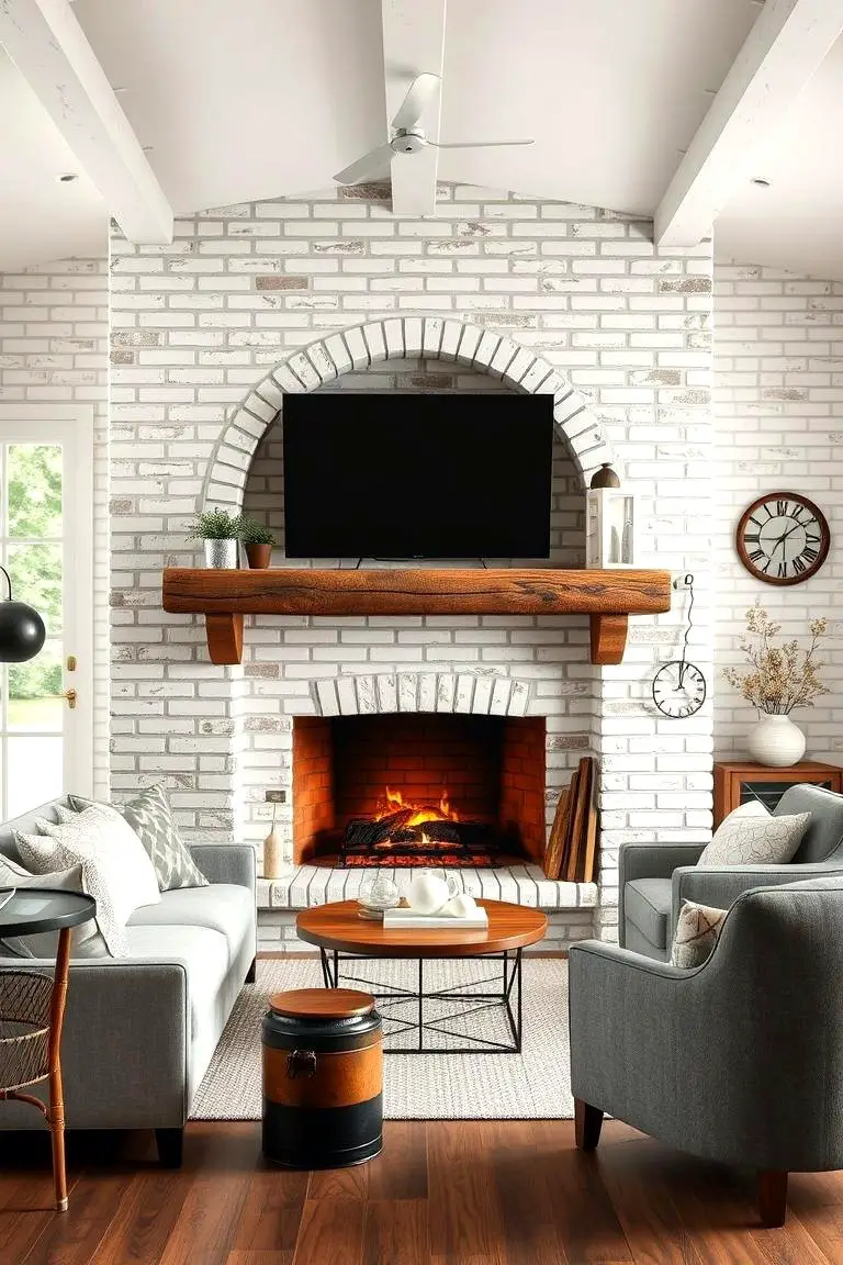 Rustic Elegance with White Brick