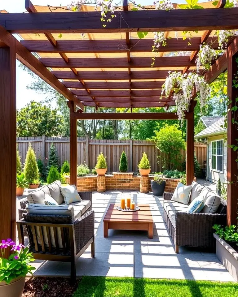 Sunken Patio with Pergola