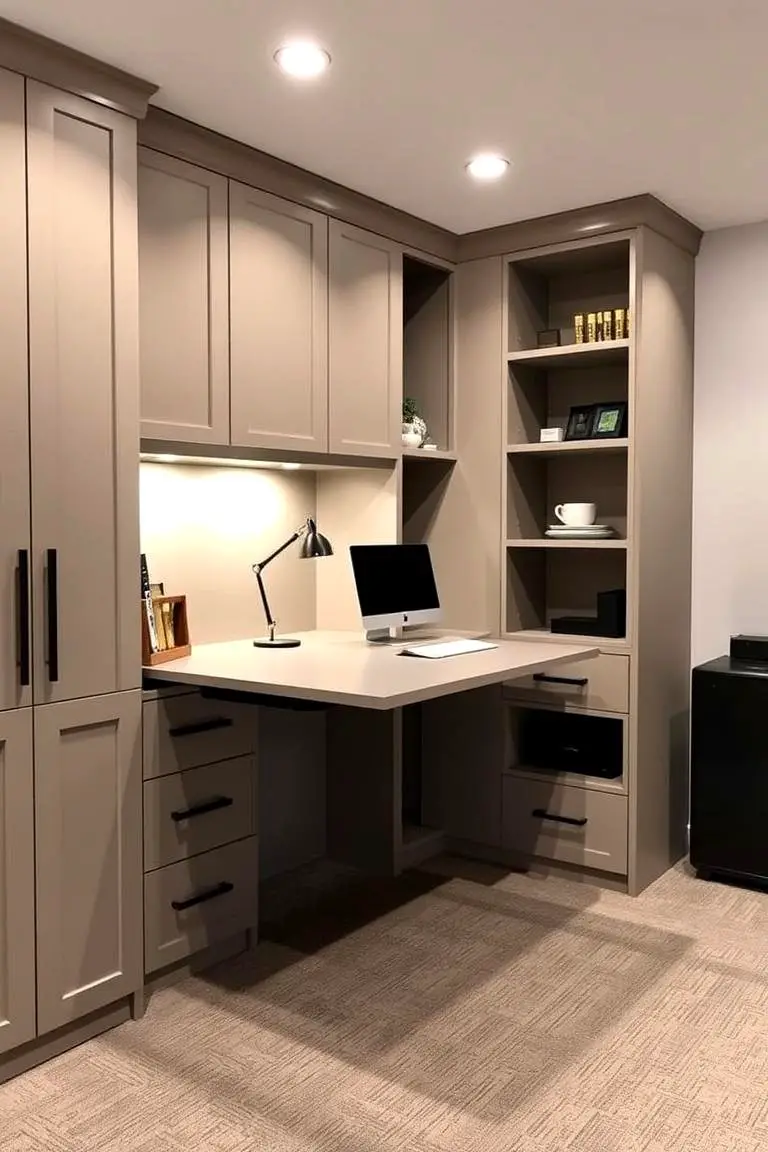 Fold-Down Desks with Storage