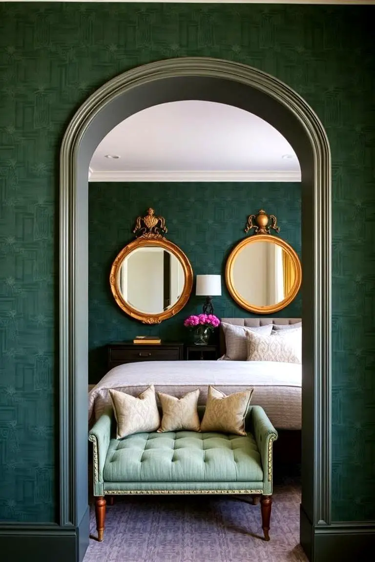 Textured Dark Green Wallpaper
