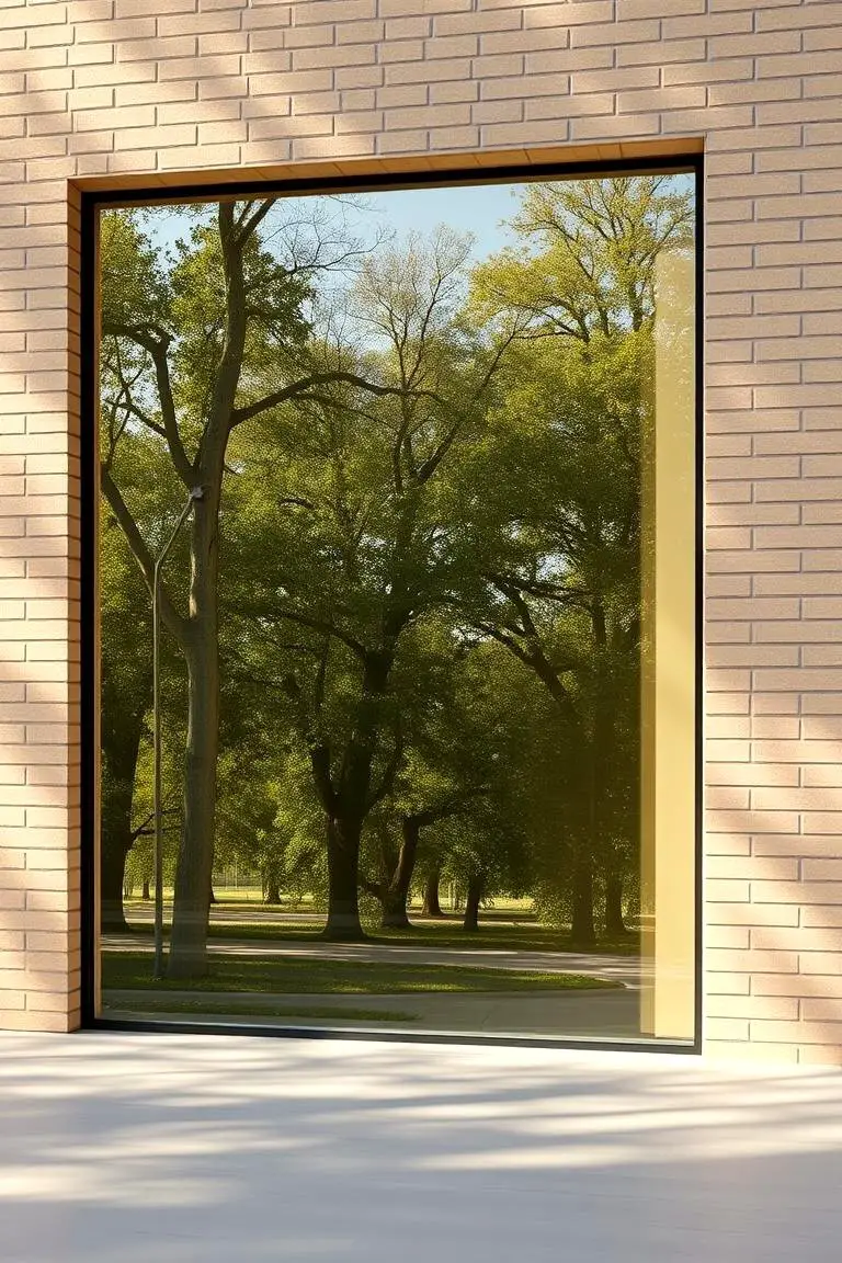 Minimalist Beige Brick with Large Windows