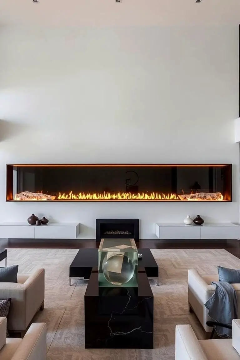 Modern Linear Fireplaces