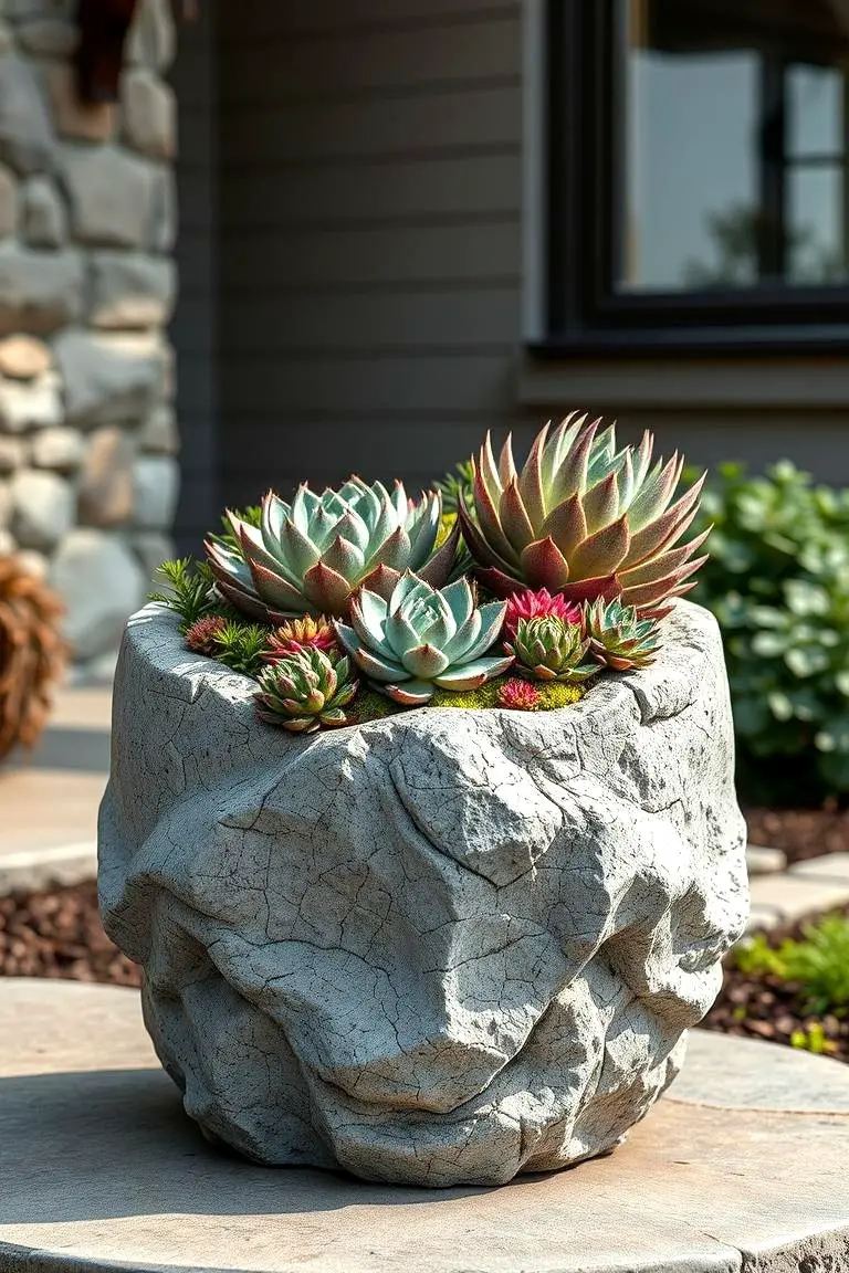 Artistic Concrete Planter Sculpture
