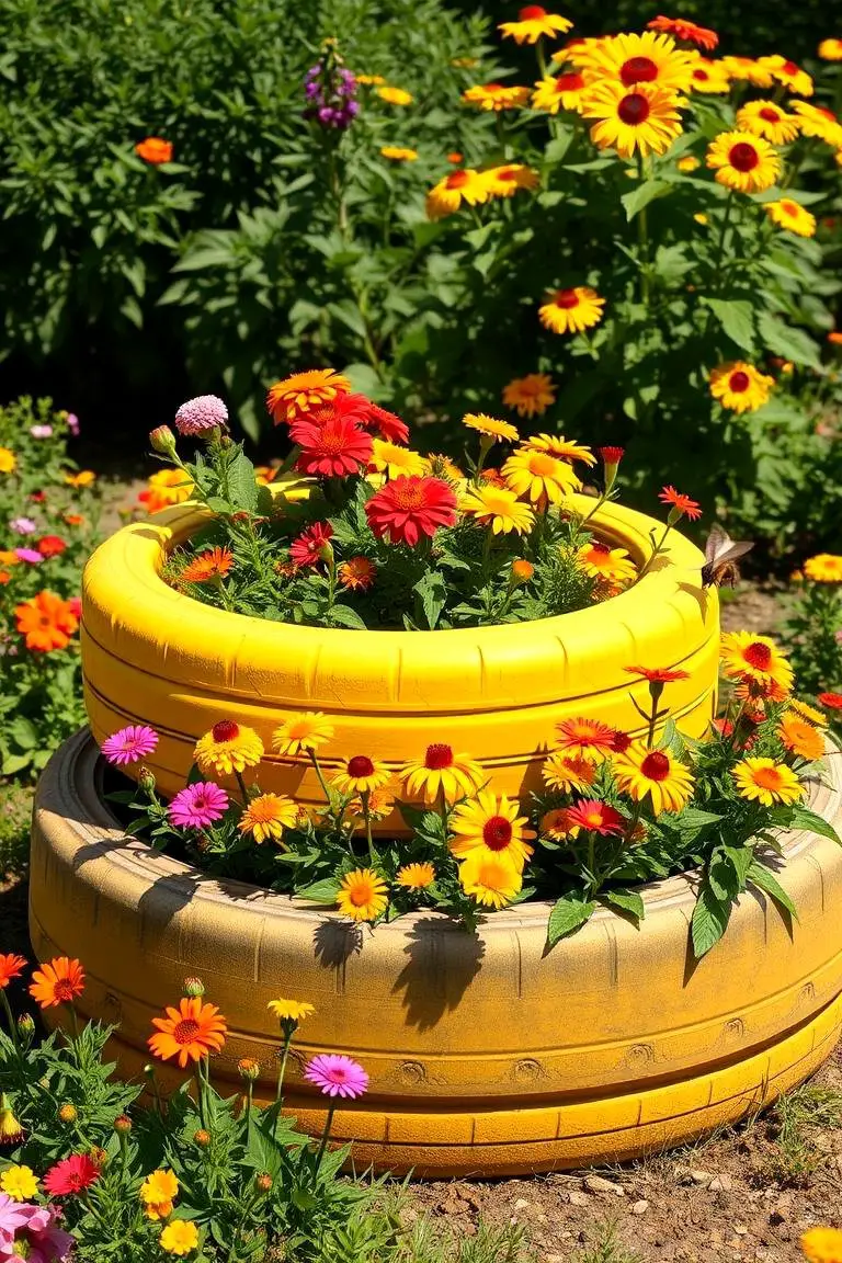Lively Tyre Flower Beds