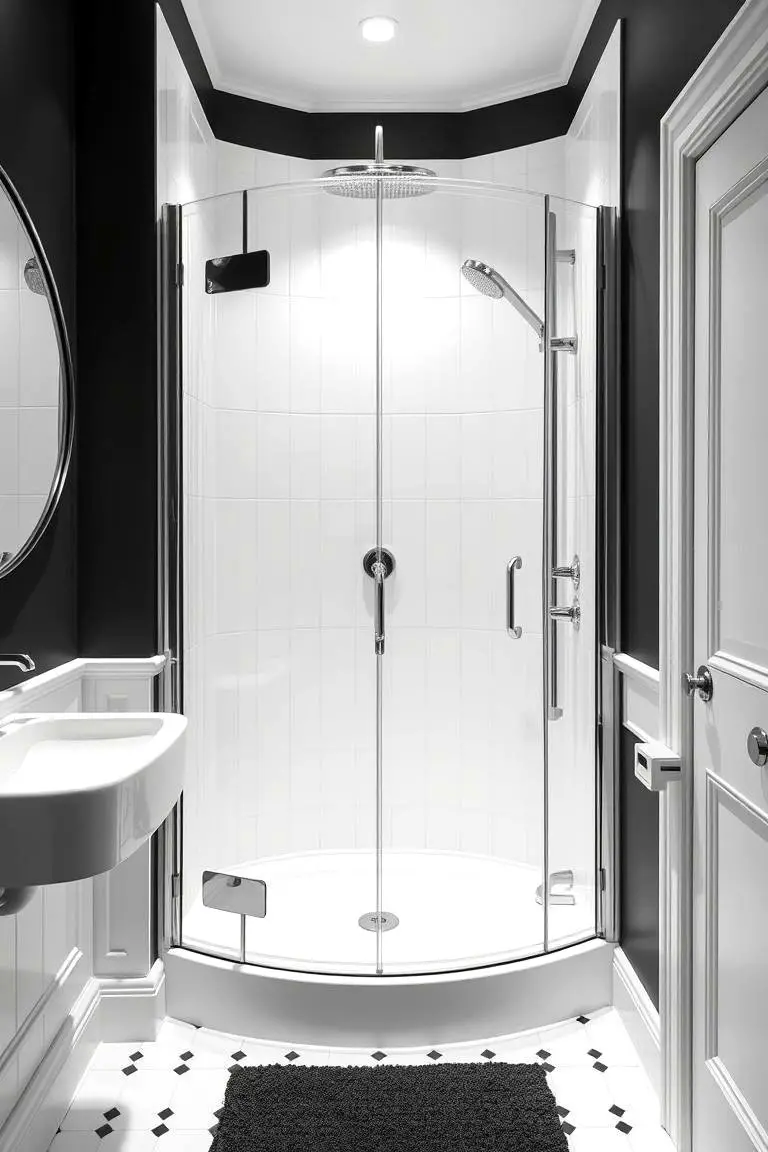 Elegant Black & White Shower