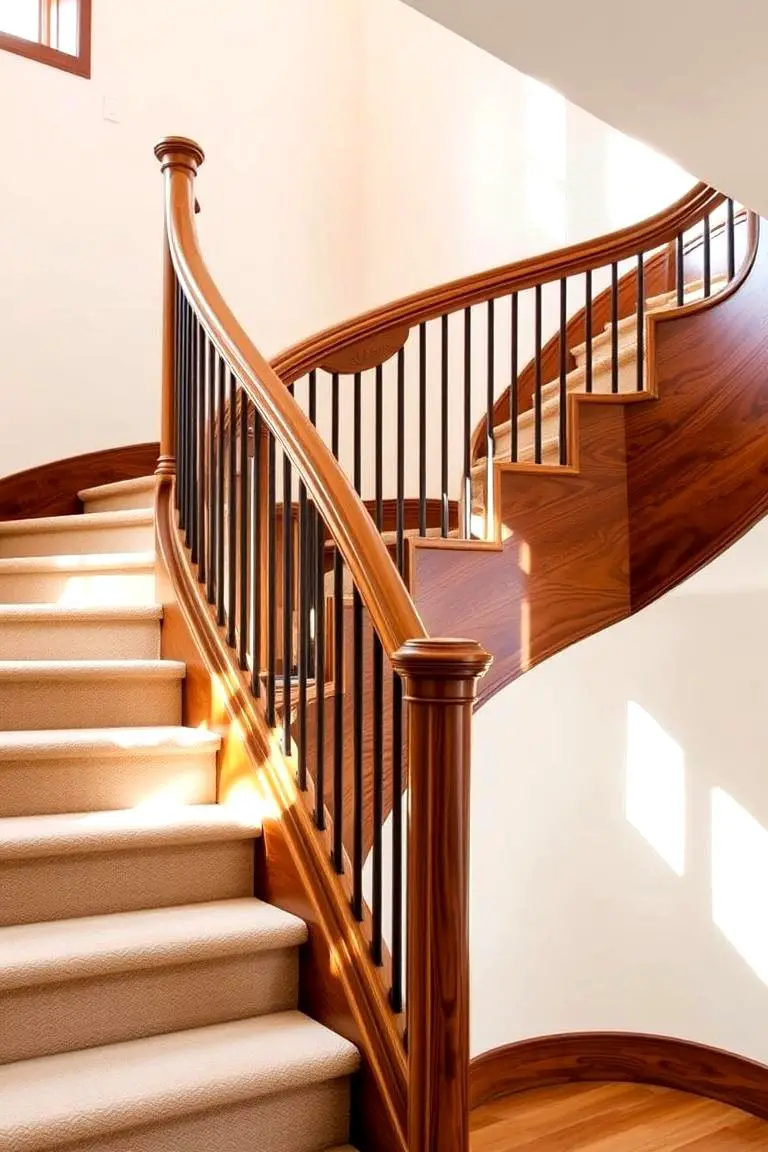 Curved Wooden Railing