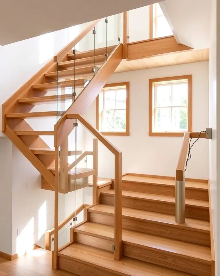 White Oak Stairs with Open Risers