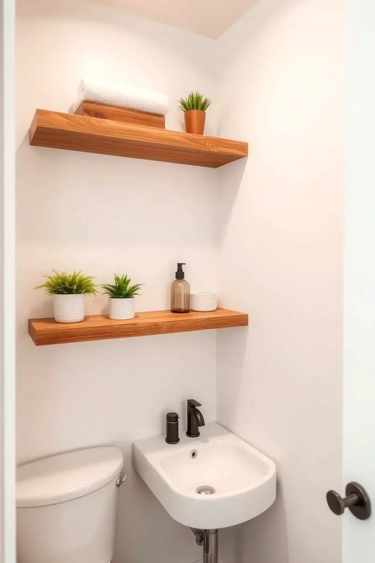 Floating Wood Shelves