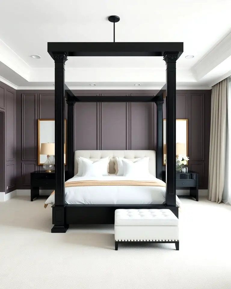 Black Four-Poster Bed