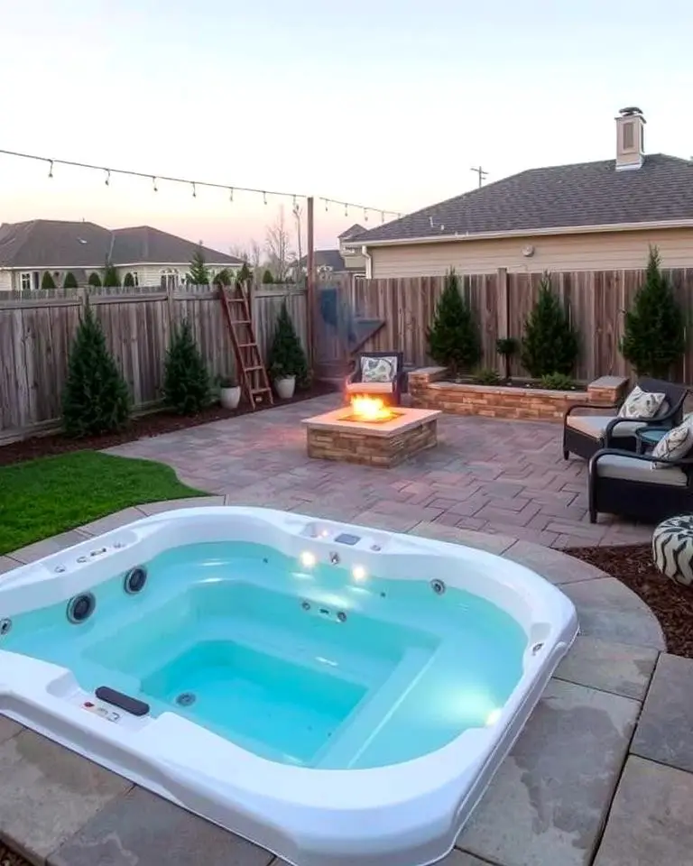 Fire Pit and Sunken Hot Tub Combo