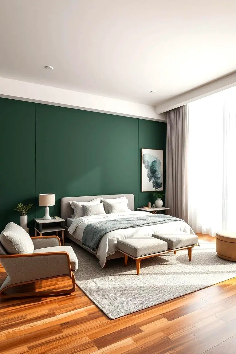 Elegant Dark Green Accent Wall