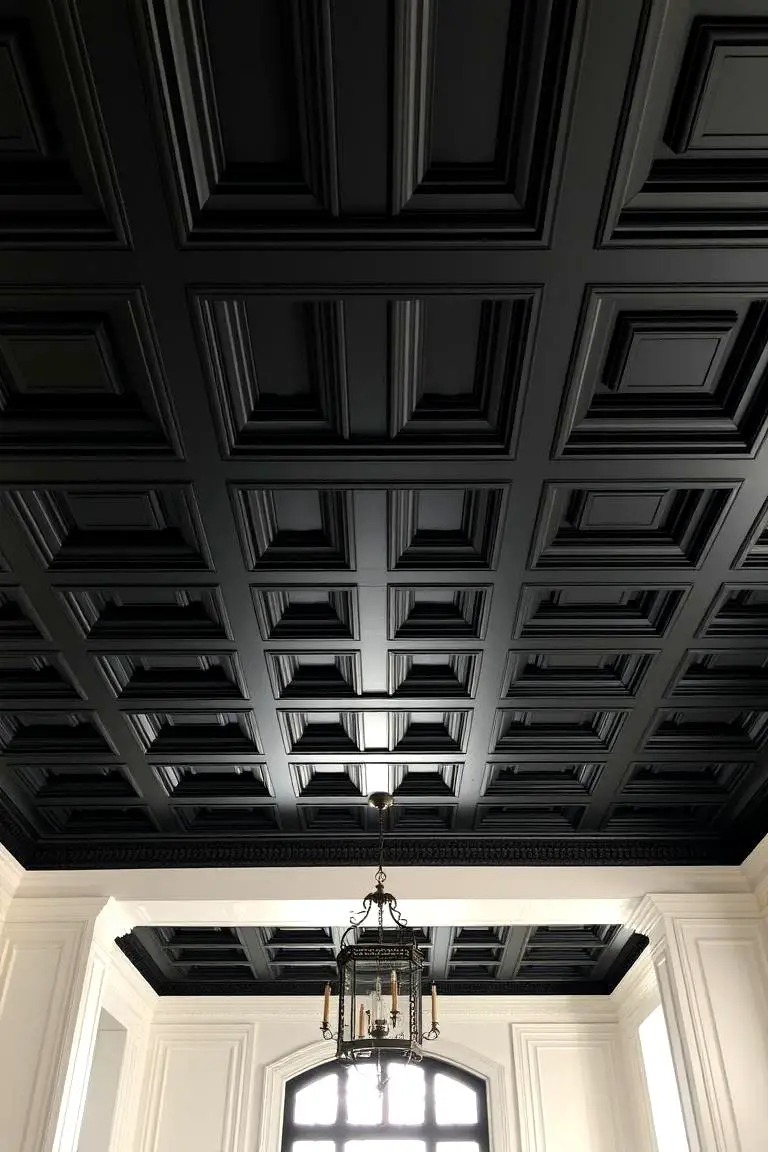 Black Coffered Ceiling Design