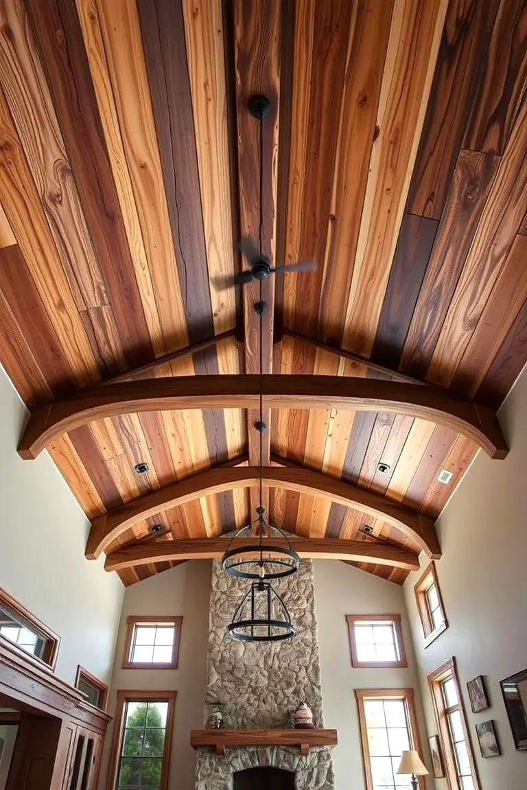 Eco-Friendly Reclaimed Wood Ceiling