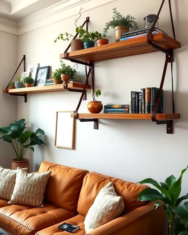 Leather Strap Shelving
