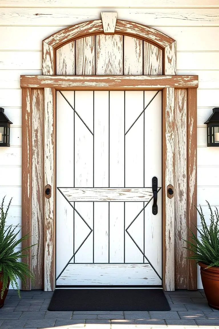 Geometric Patterned Farmhouse Door