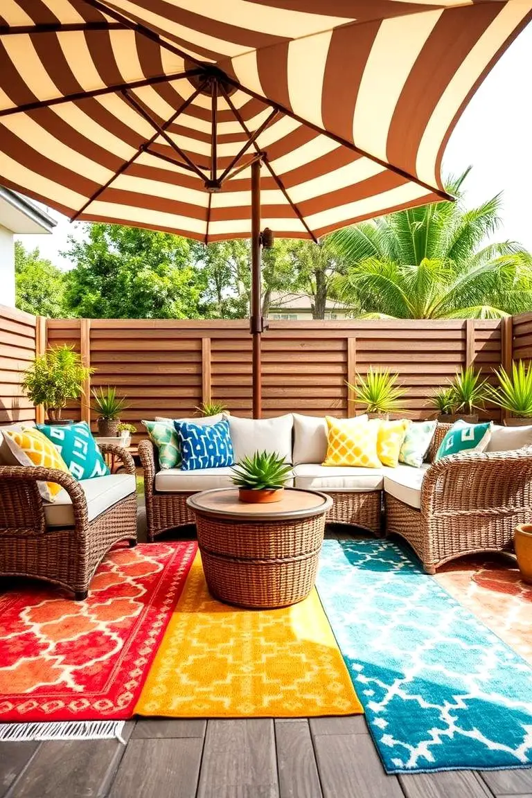 Fresh Outdoor Rug and Pillows
