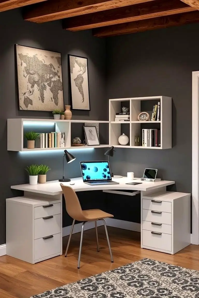 Fold-Out Desk for Basement Workspaces