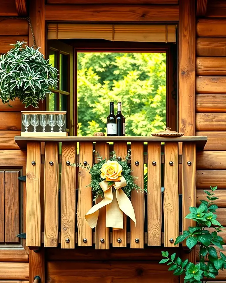 Rustic Wooden Juliet Balcony
