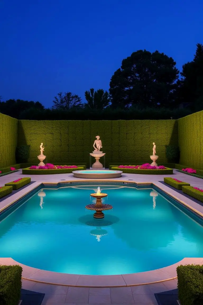Formal Pool Landscaping