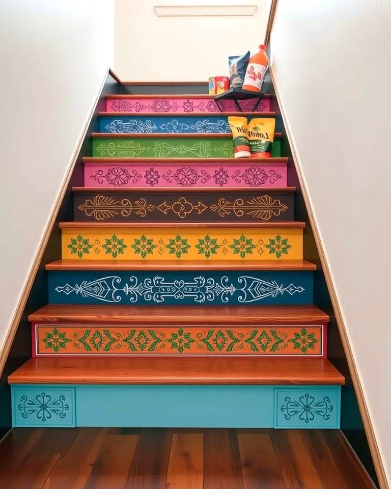 Painted Risers for a Pop of Color