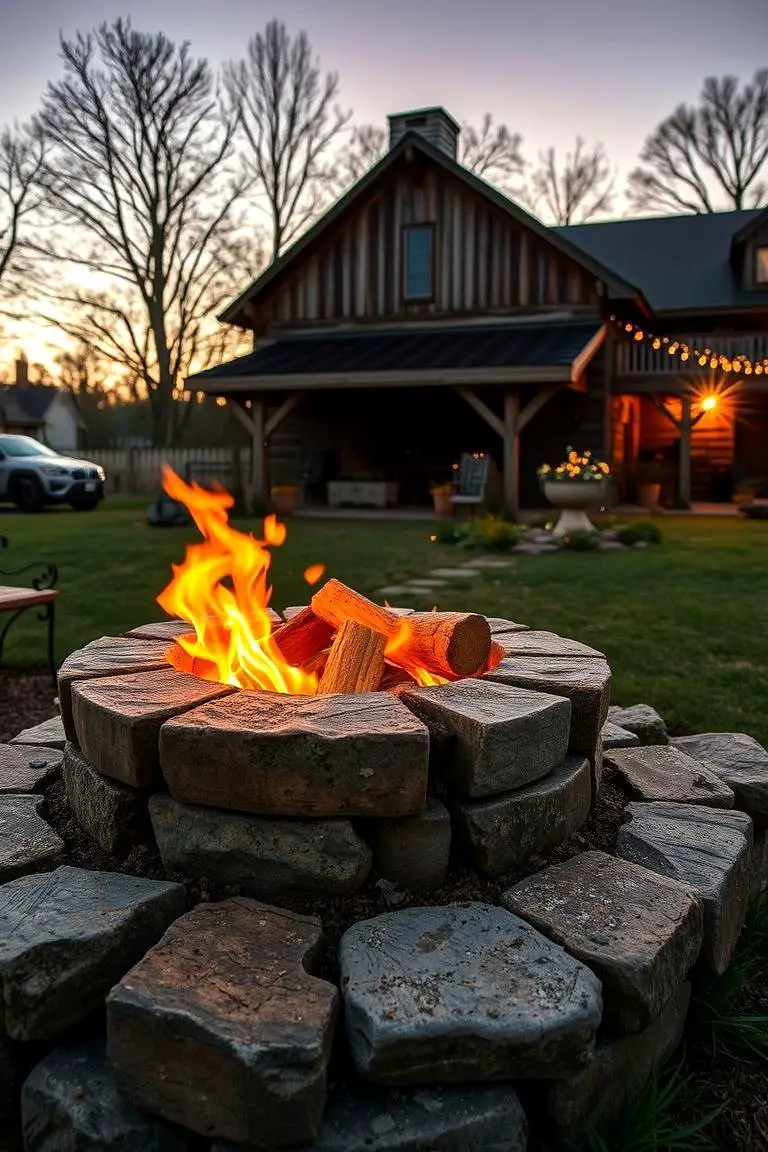 Reclaimed Stone Fire Pit Design