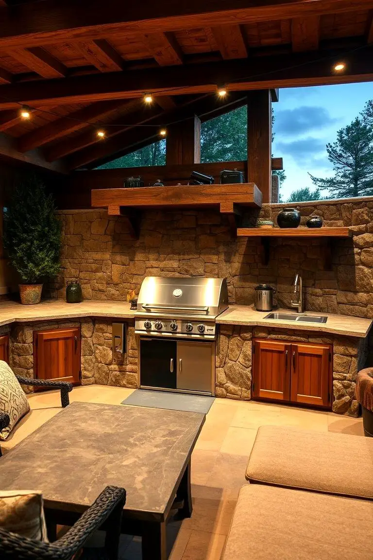 Rustic Stone Grill Oasis