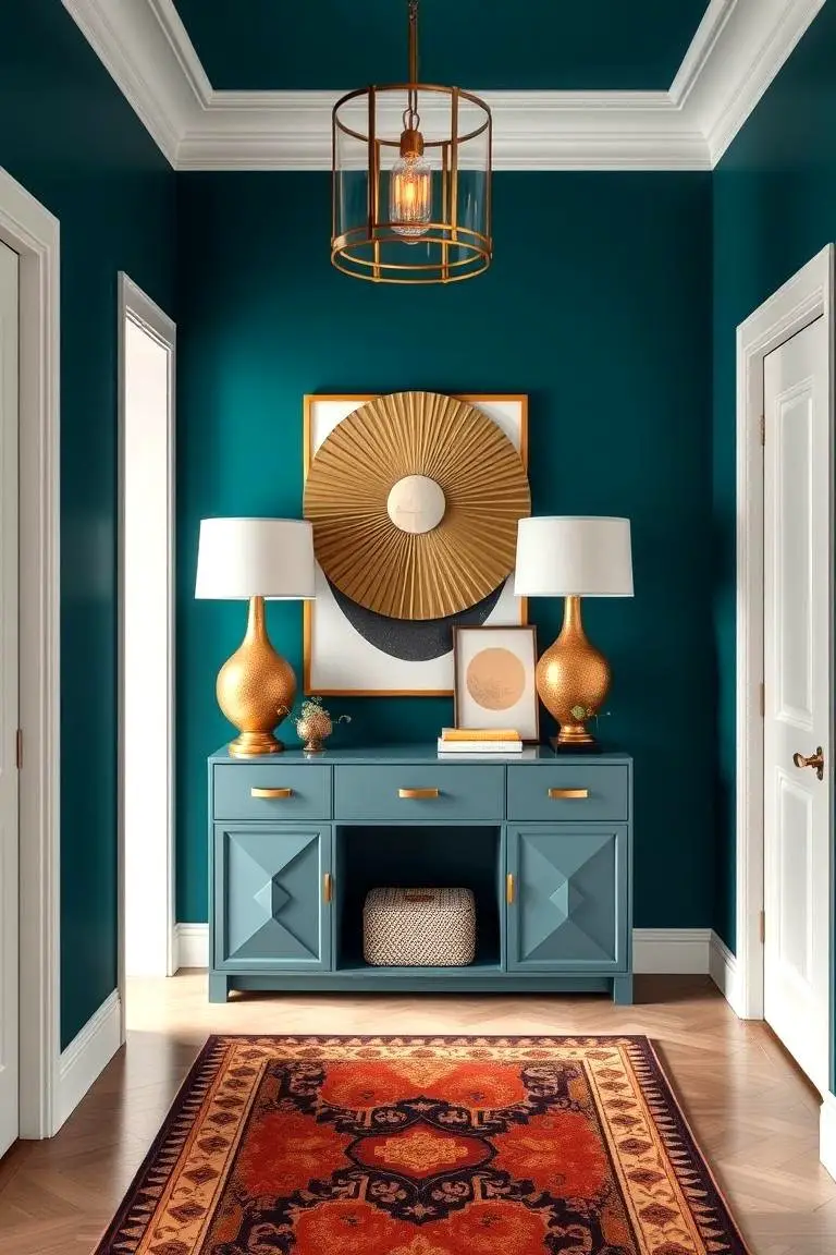 Bold Color Accent Foyer
