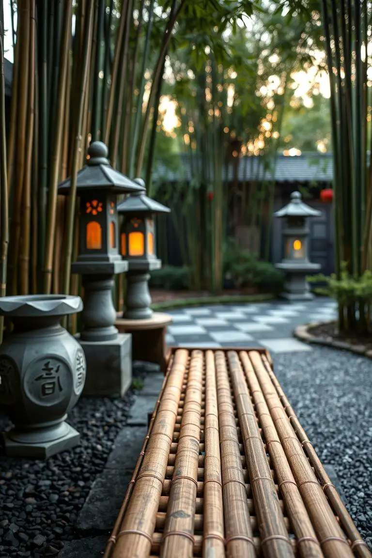 Nature-Infused Bamboo Bench