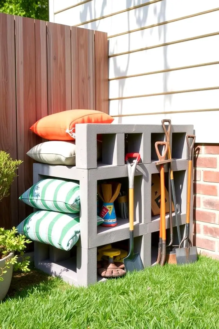 Cinder Block Outdoor Storage