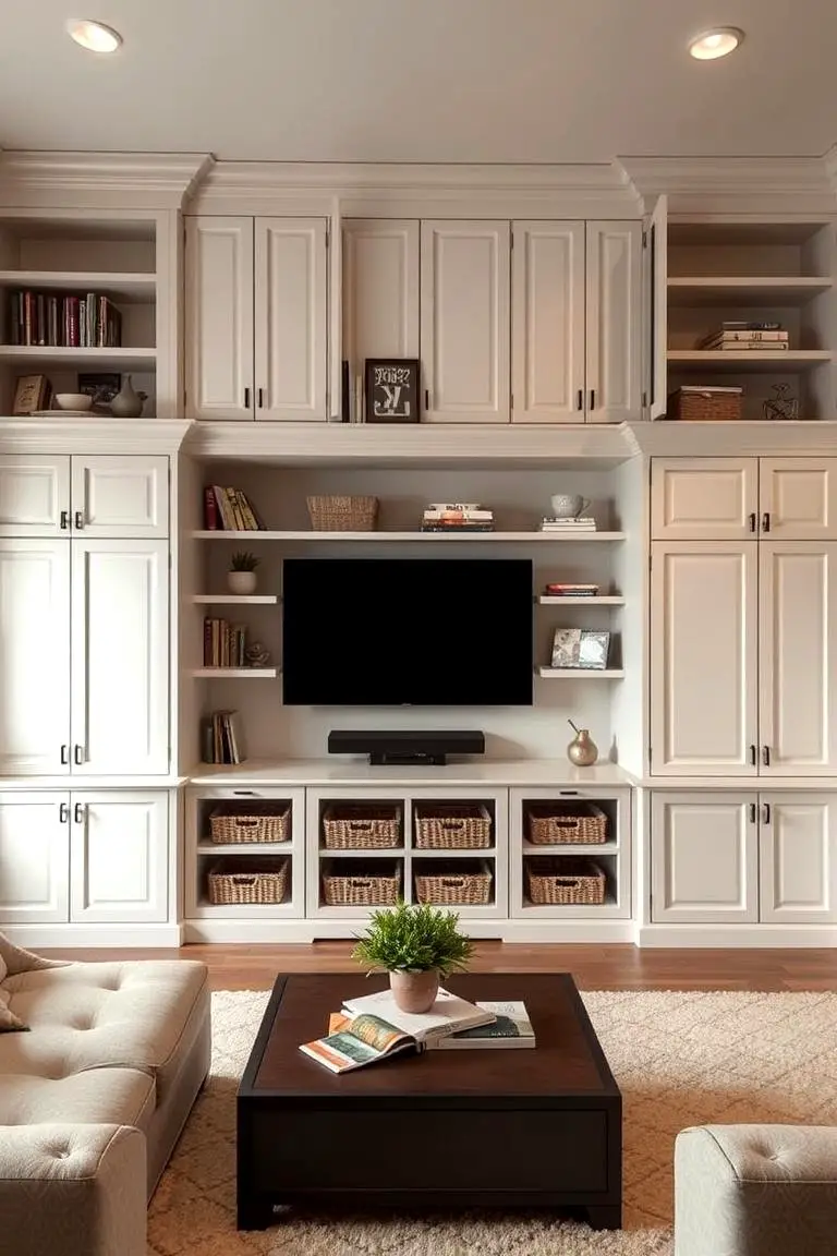Family Room with Built-in Storage