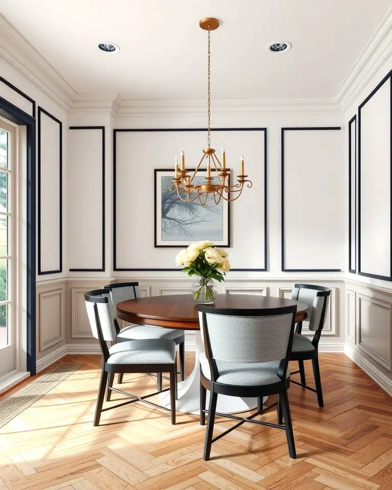 Contrasting Trim Wainscoting