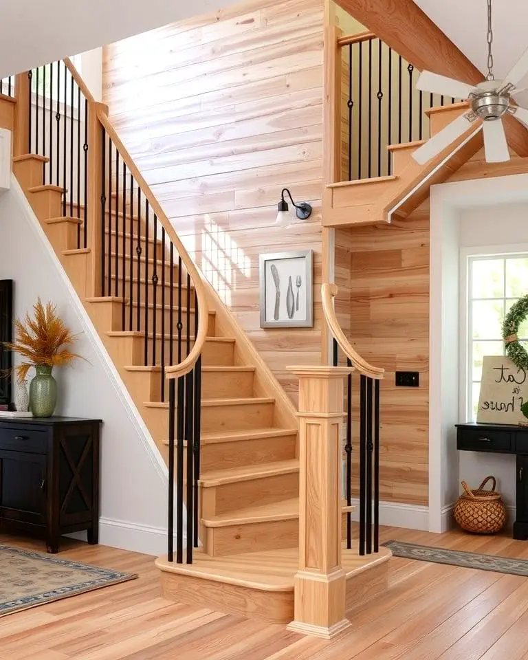 Rustic White Oak Staircase