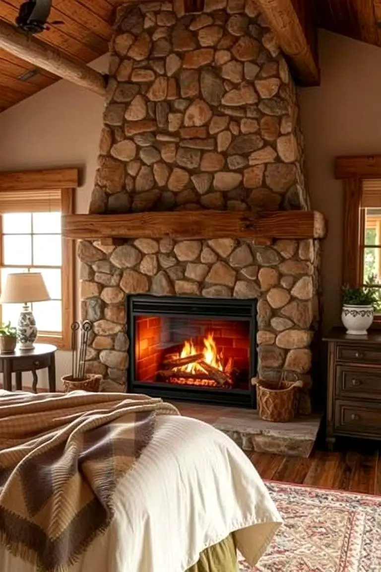Rustic Fireplace Feature