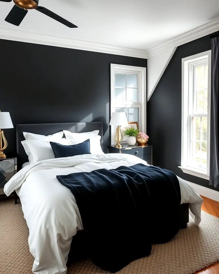 Striking Black Accent Wall