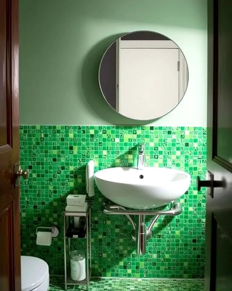 Green Mosaic Backsplash