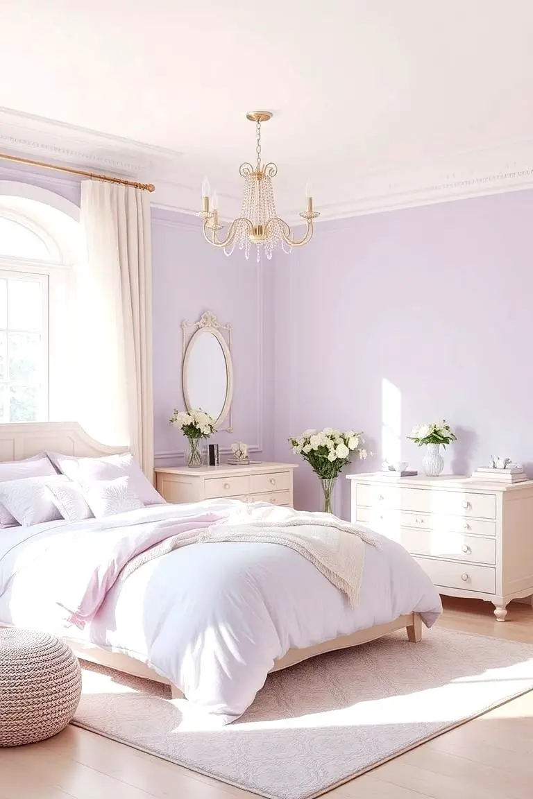 Light Purple and Cream Bedroom