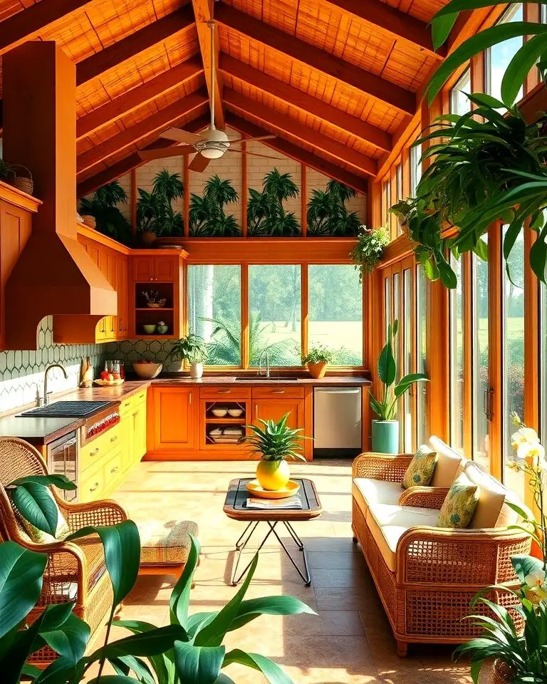 Tropical Sunroom Kitchen