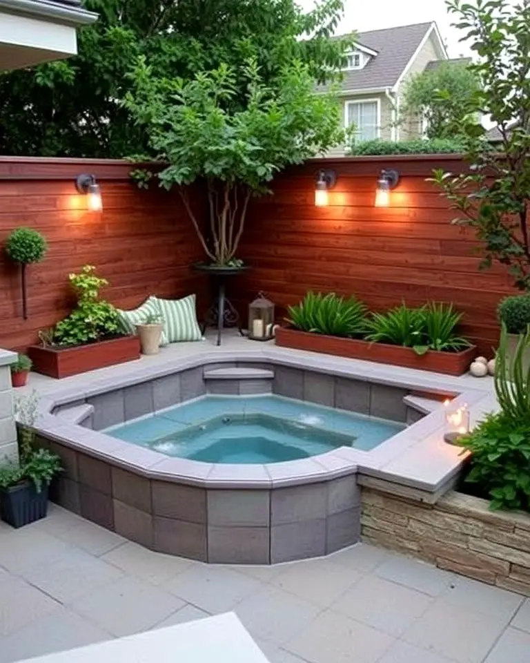 Corner Sunken Hot Tub