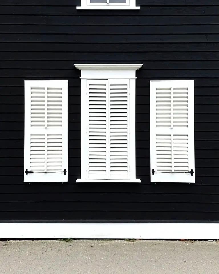 Black Exterior with Contrasting White Shutters