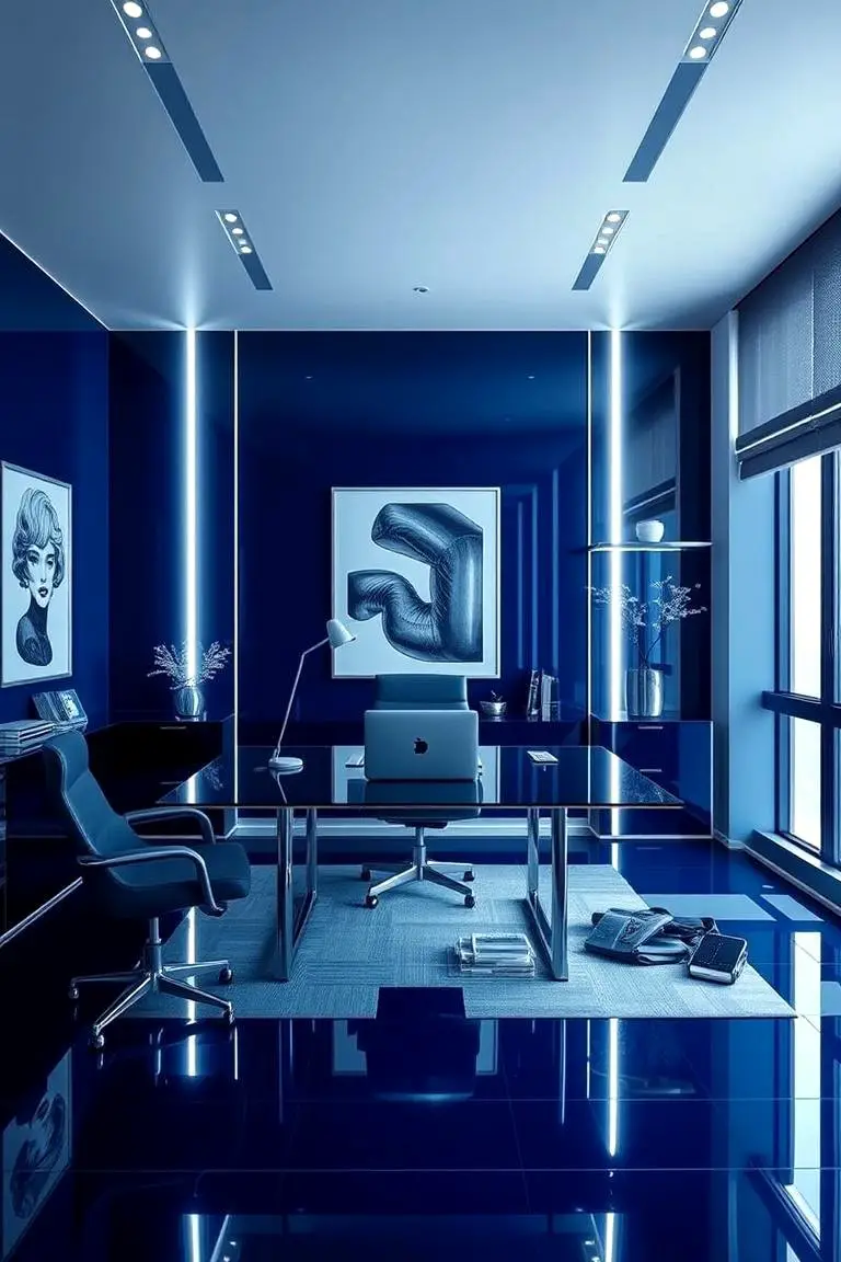 Navy Blue and Sleek Silver