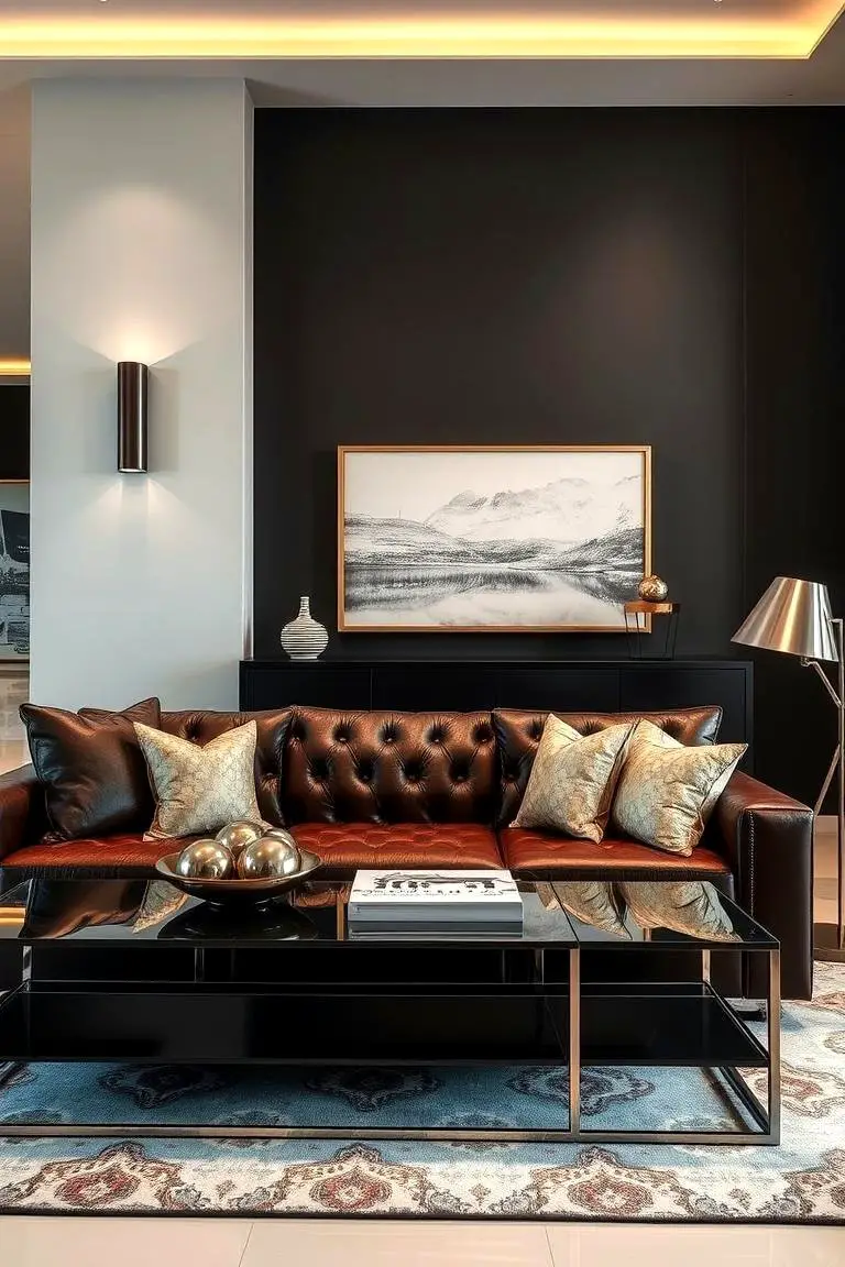 Bold Statement with Metallic Decor