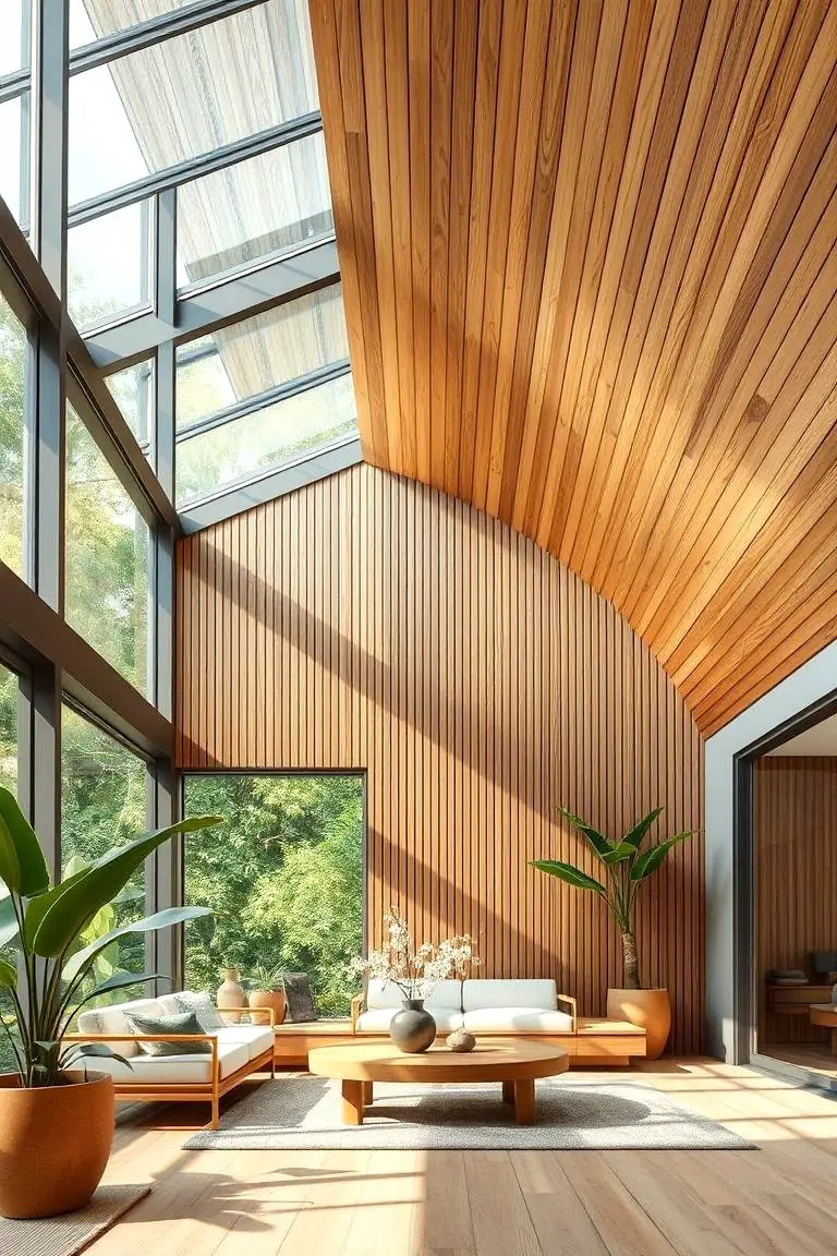 Biophilic Wood Slat Ceiling