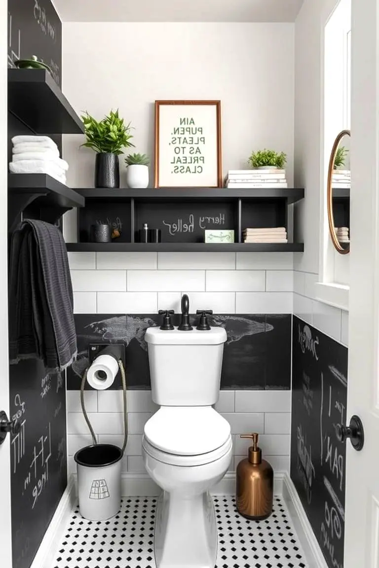 Chalkboard Painted Shelves